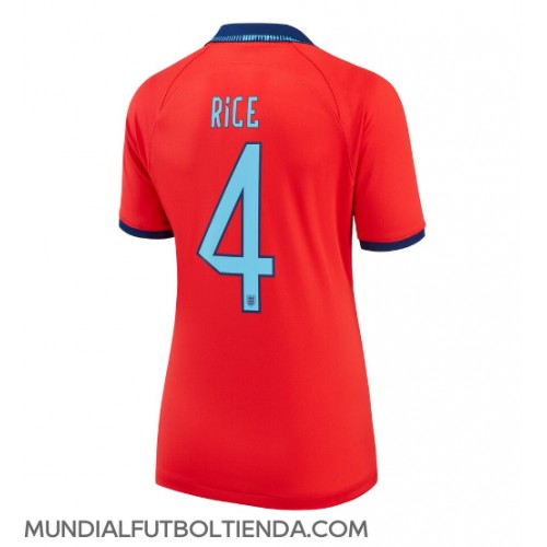 Camiseta Inglaterra Declan Rice #4 Segunda Equipación Replica Mundial 2022 para mujer mangas cortas